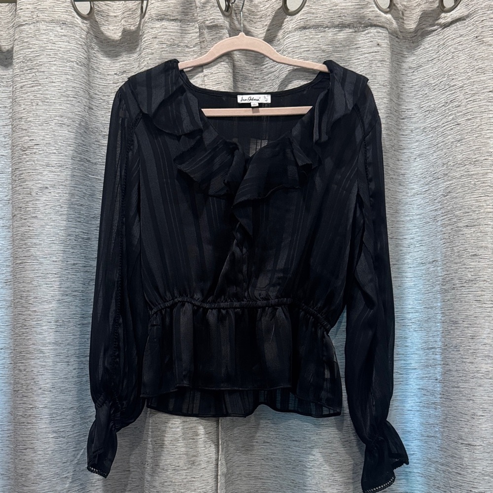Sam Edelman Black Ruffled Blouse